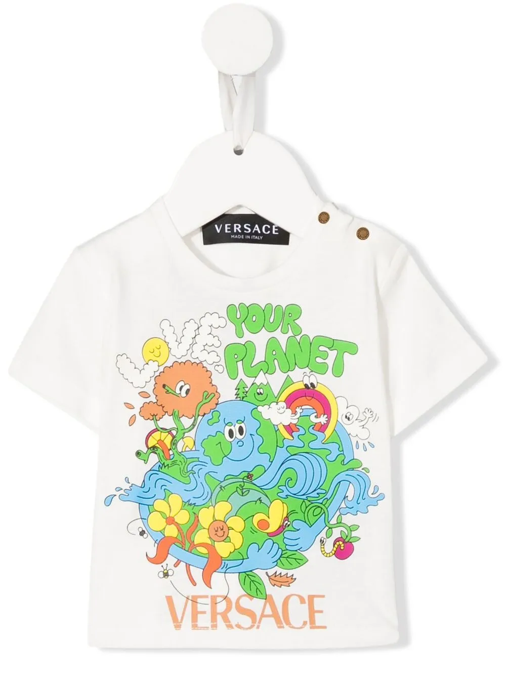 

Versace Kids playera con estampado gráfico - Blanco