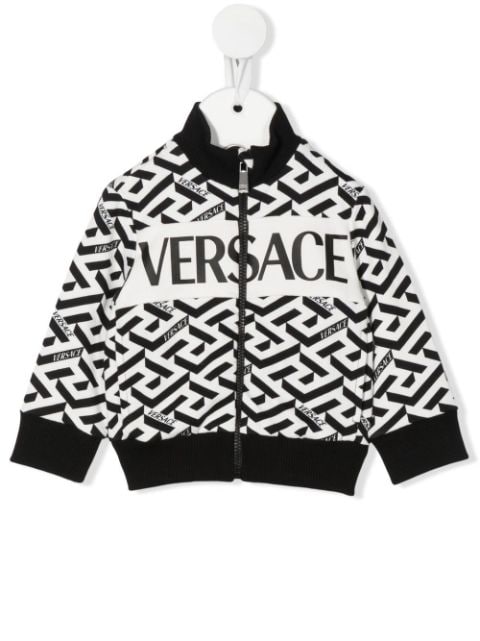 Versace Kids monogram cotton bomber jacket 
