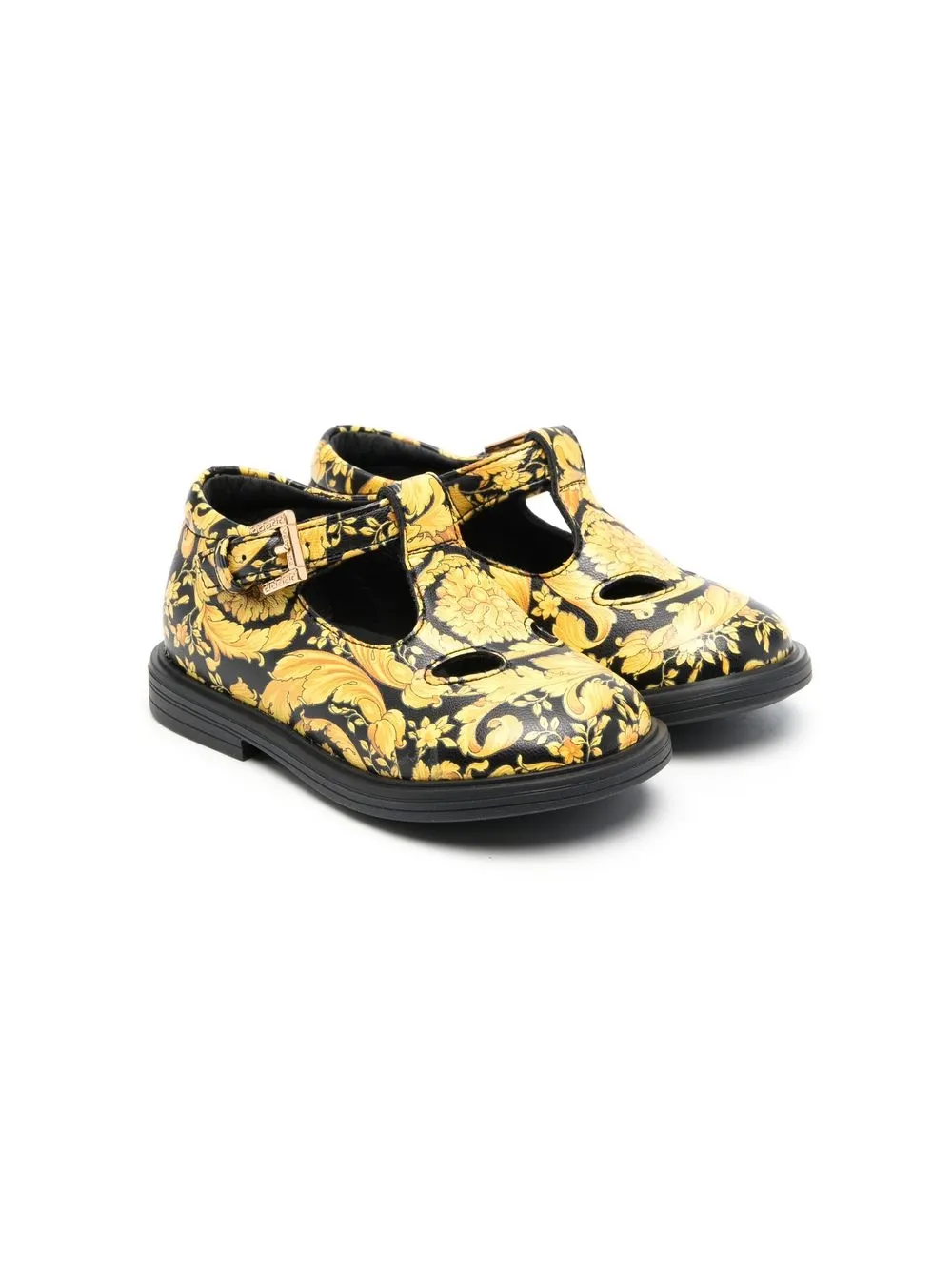 

Versace Kids sandalias con estampado Barocco - Negro