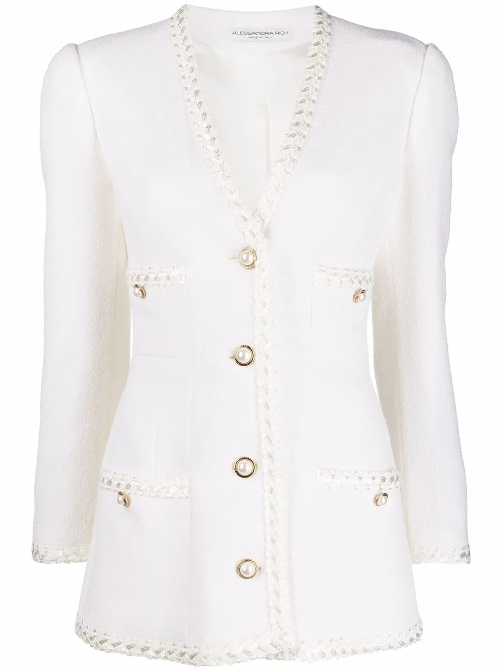 

Alessandra Rich single-breasted fitted blazer - White