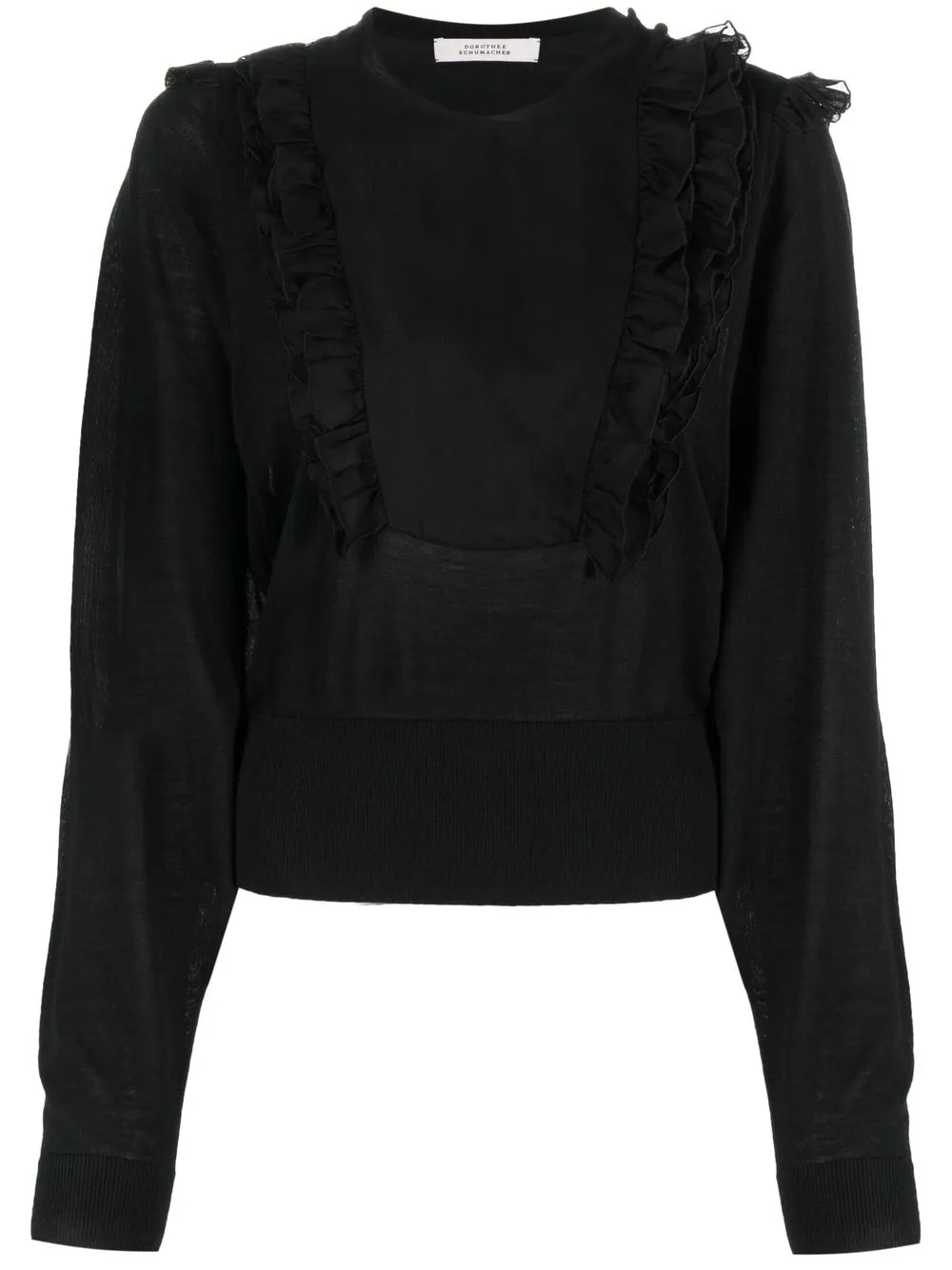 

Dorothee Schumacher top esencial Ease con ribete de volantes - Negro