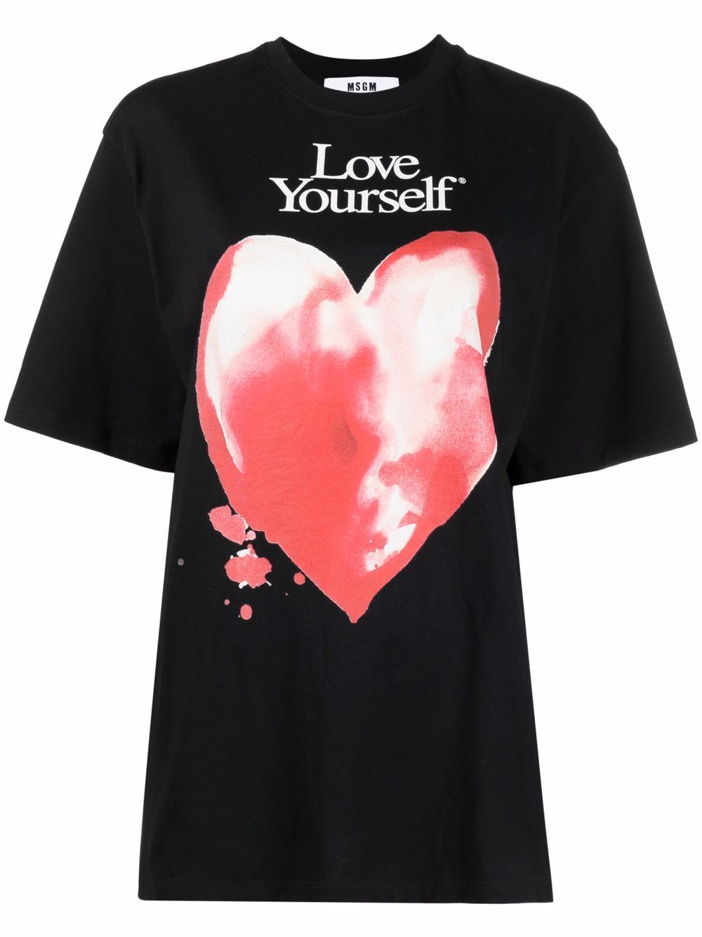 

MSGM heart-print T-shirt - Black