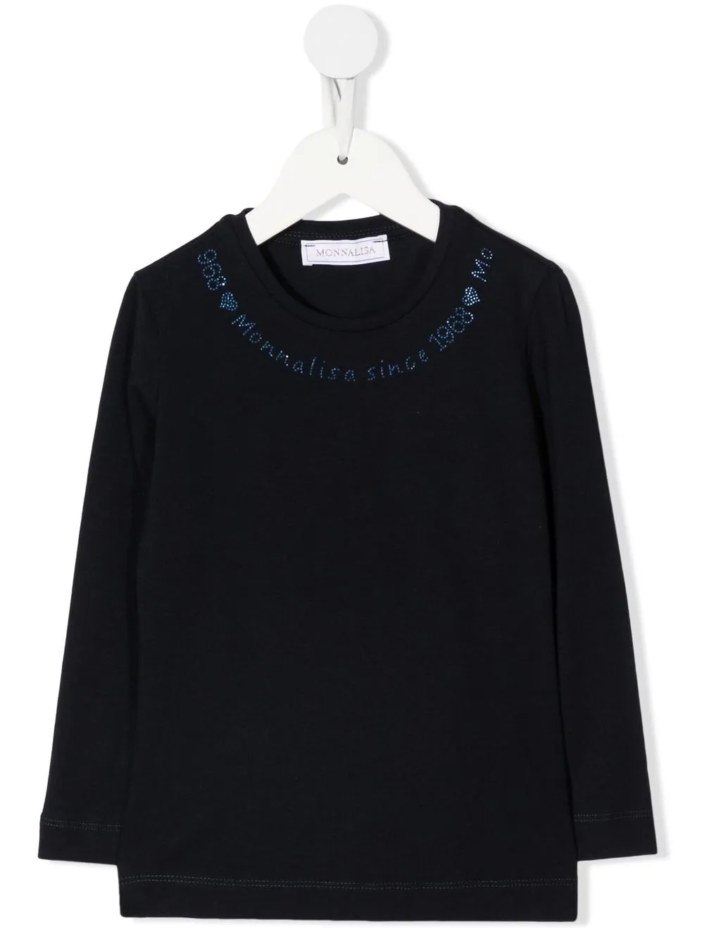 

Monnalisa logo-embellished long-sleeve T-shirt - Blue