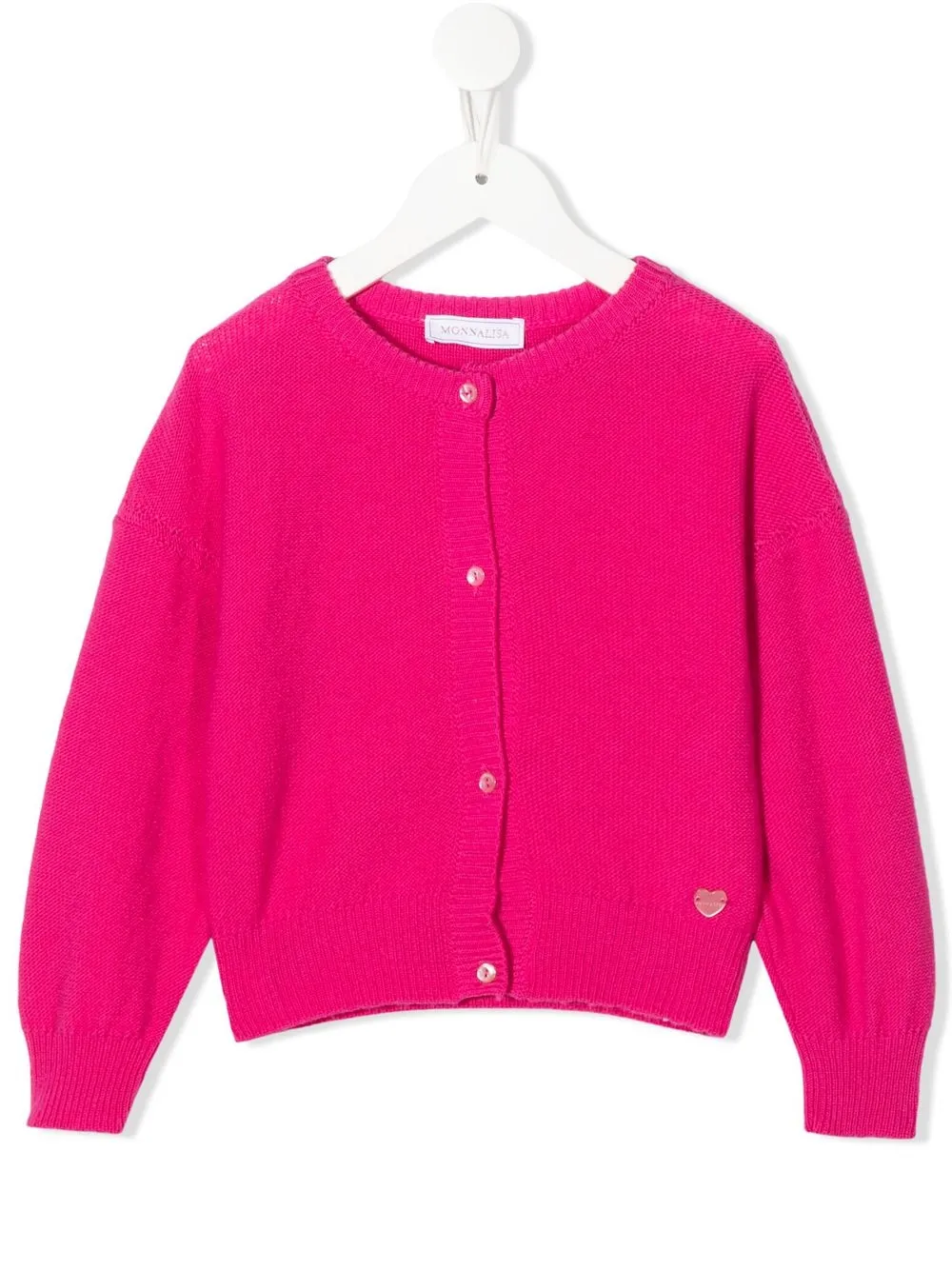 

Monnalisa round neck cardigan - Pink