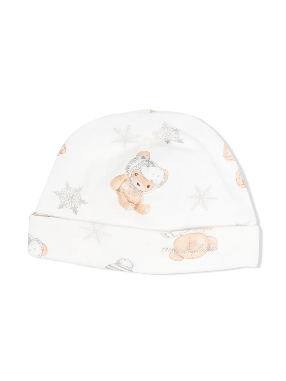 

Monnalisa gorro con motivo Teddy Bear - Blanco