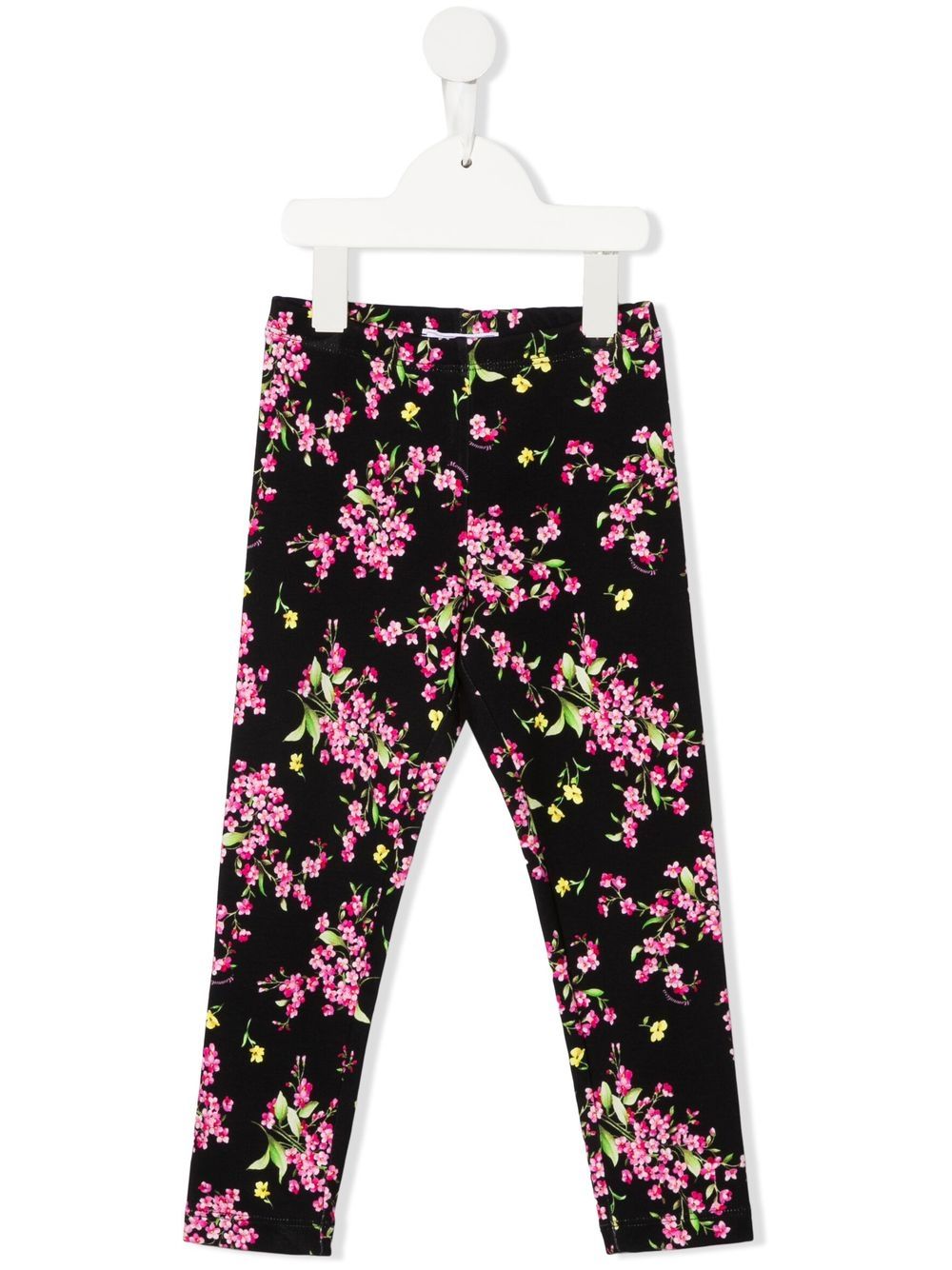 

Monnalisa pantalones rectos con estampado floral - Negro