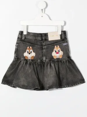 Farfetch Bambina Abbigliamento Gonne Gonne denim Minigonna con applicazione a fiori Grigio 