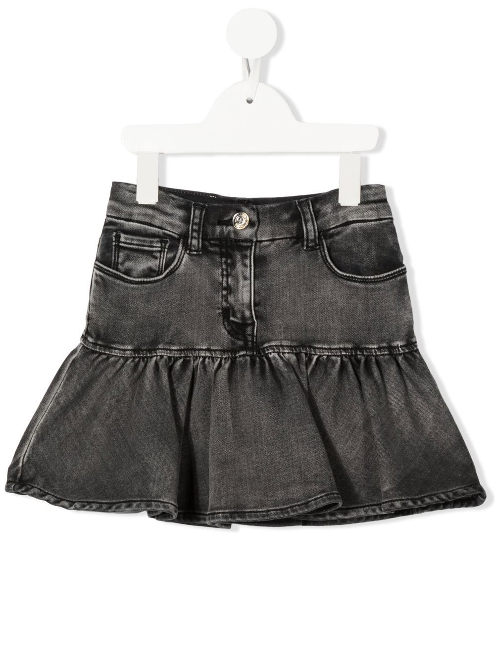 Monnalisa x Disney ruffled denim skirt - Grey