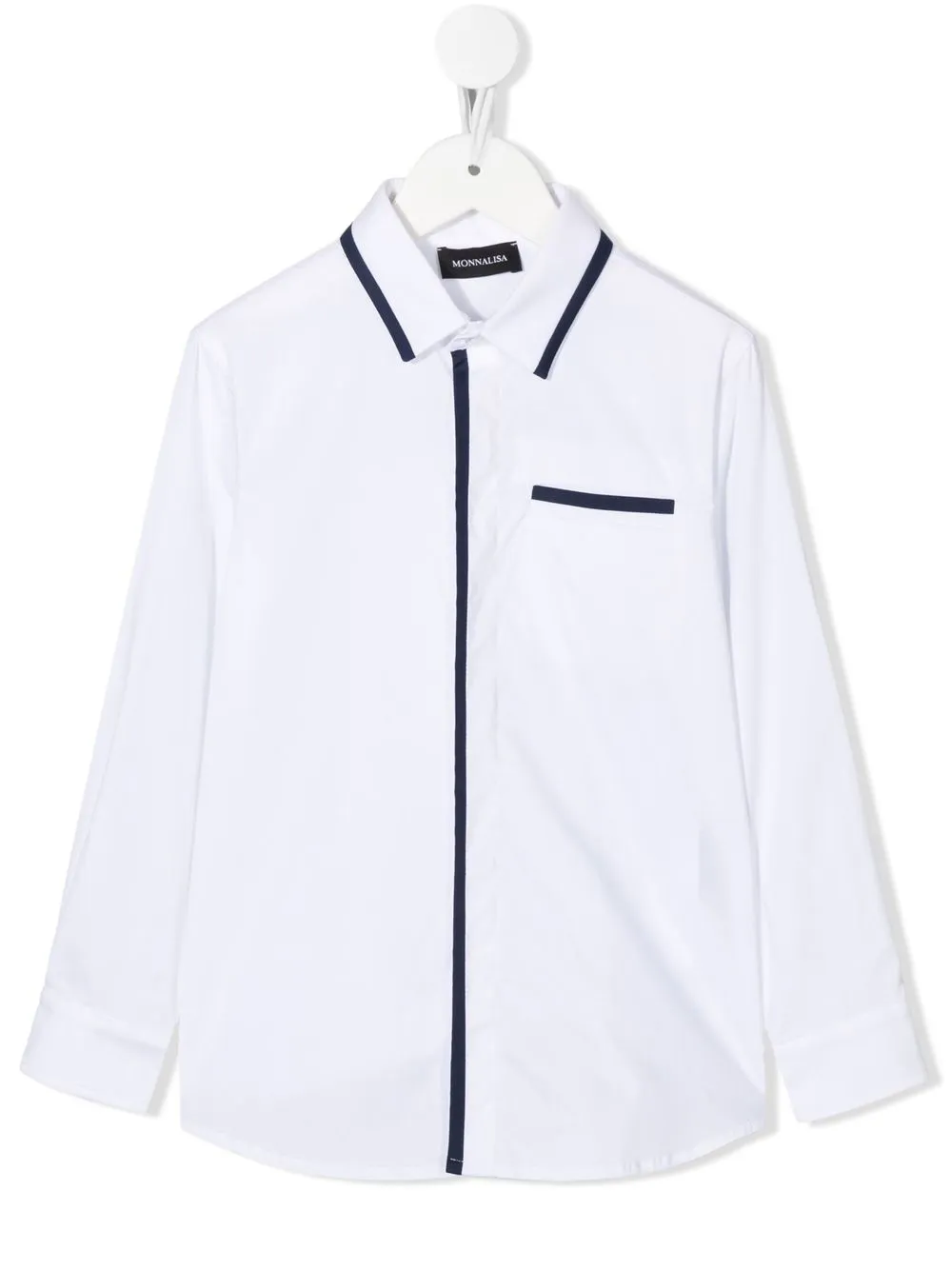 

Monnalisa stripe-trim long-sleeve shirt - White