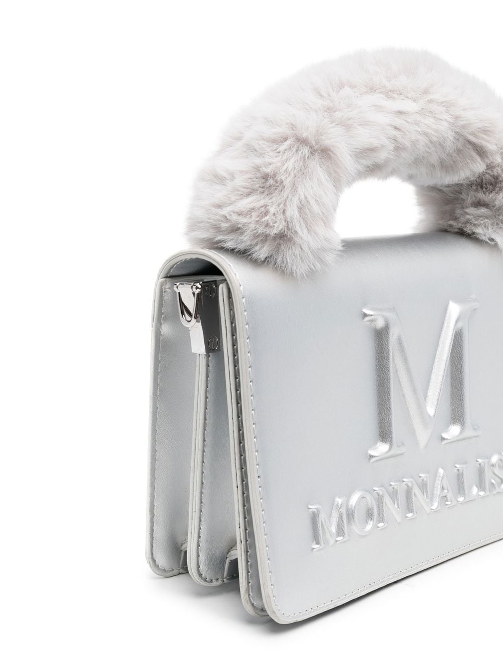 Monnalisa Shopper met logo-reliëf - Zilver