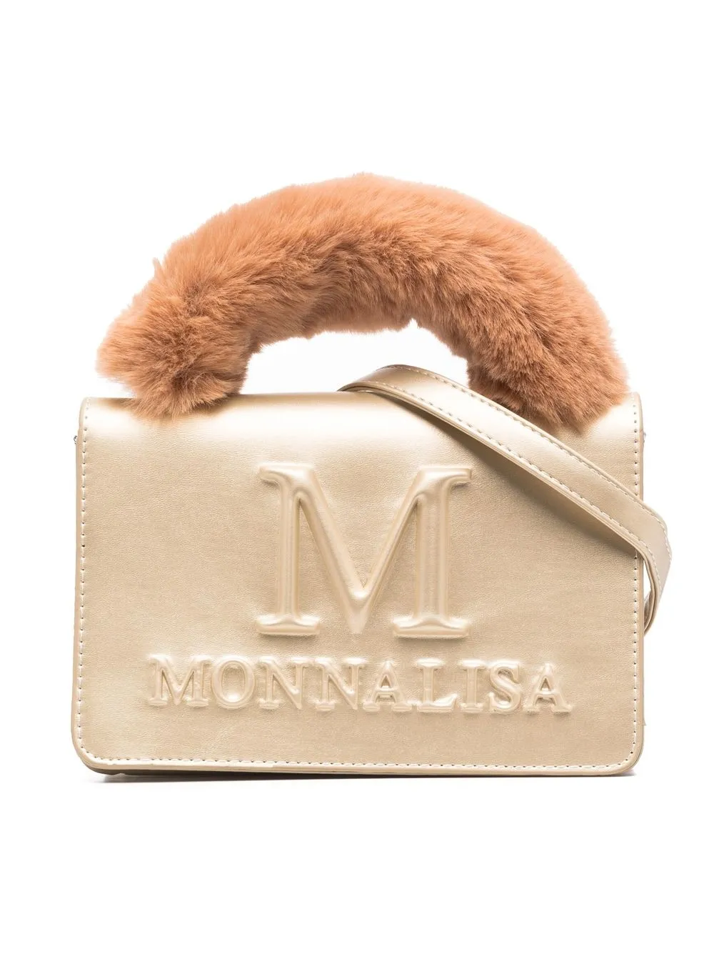 

Monnalisa embossed-logo shoulder bag - Gold