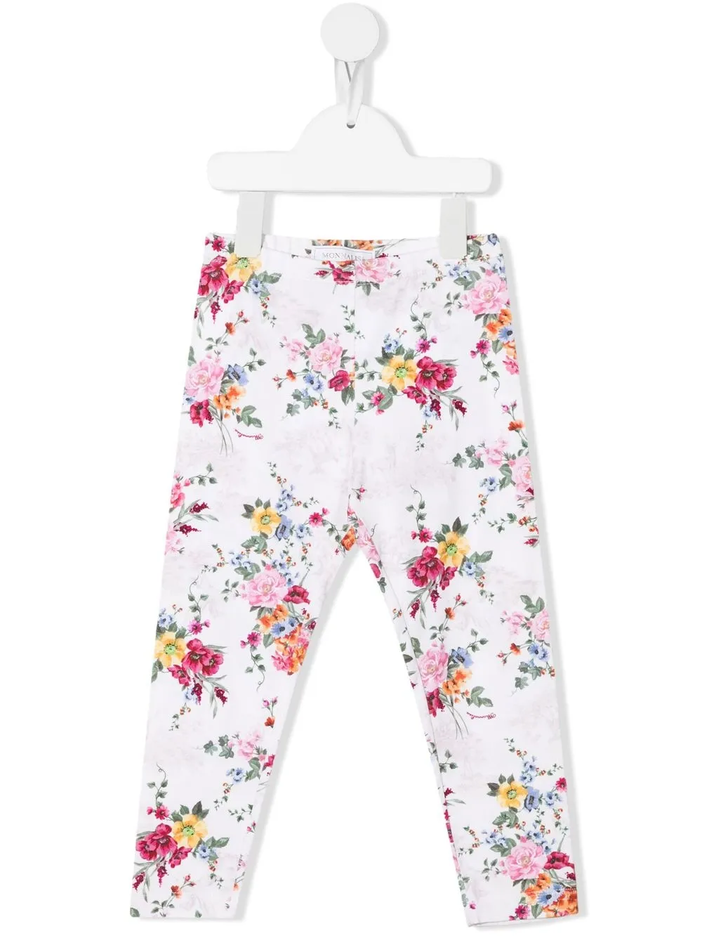 

Monnalisa pantalones casuales con detalle floral - Blanco