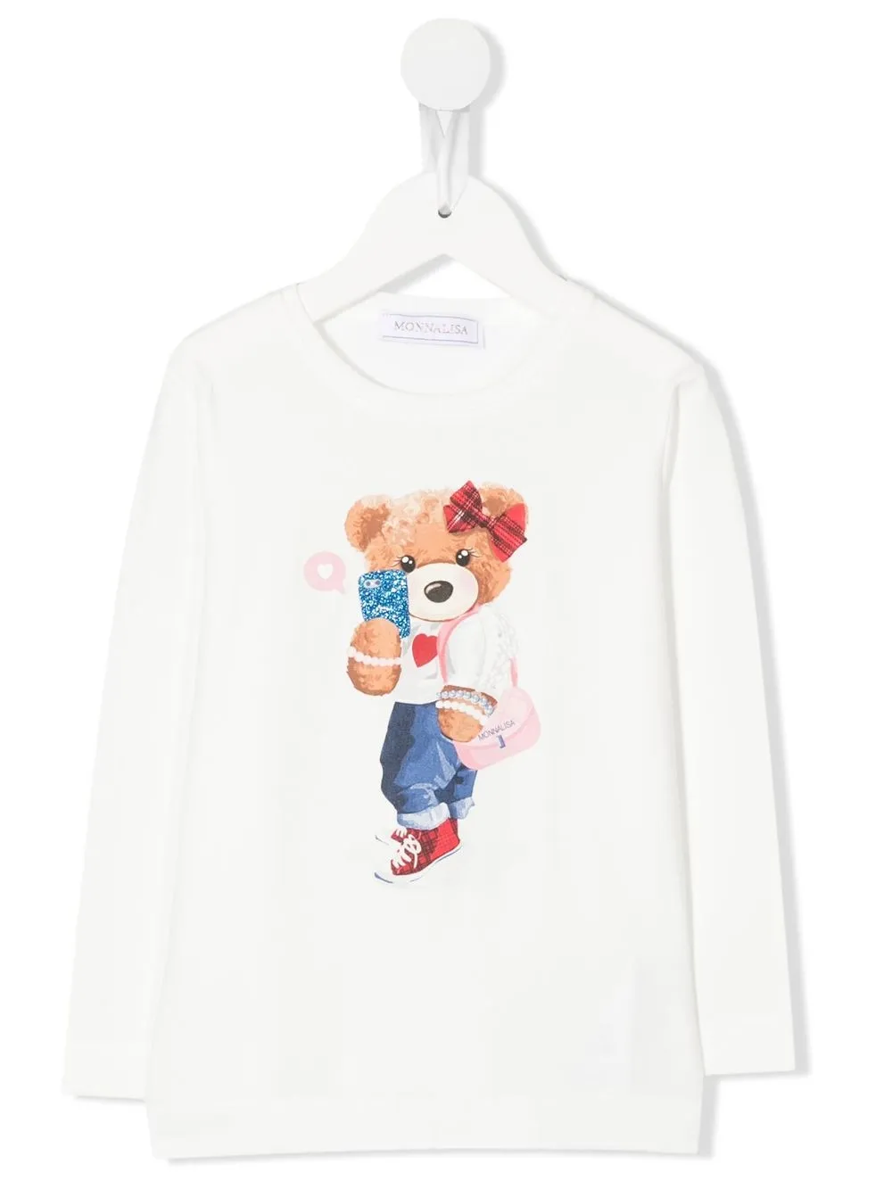 

Monnalisa Teddy Bear-motif cotton T-shirt - White