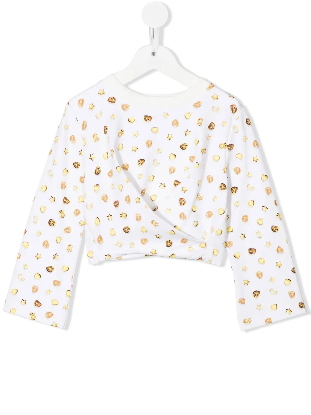 

Chiara Ferragni Kids playera drapeada con logo - Neutro