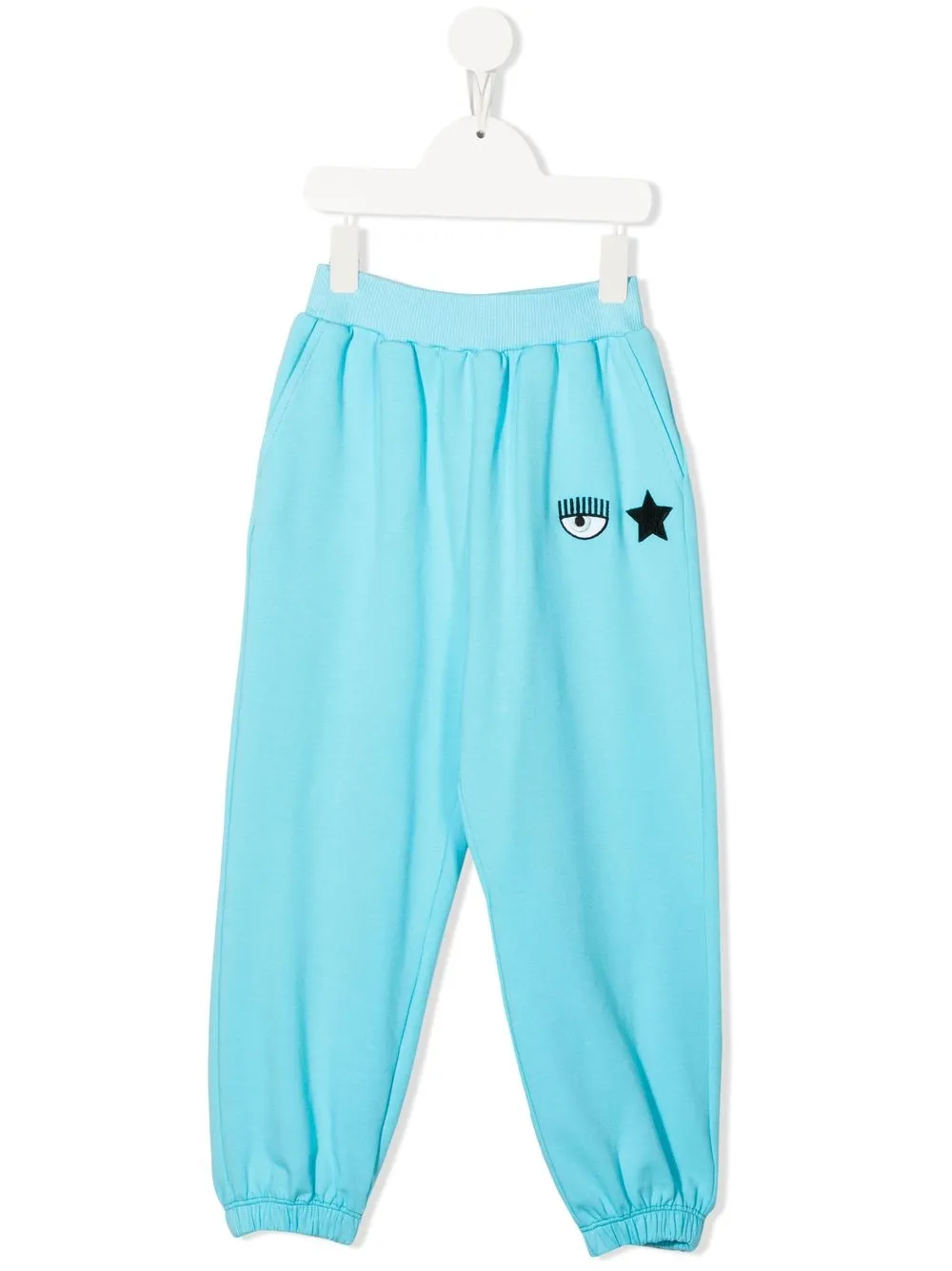 

Chiara Ferragni Kids pantalones ajustados con guiño bordado - Azul