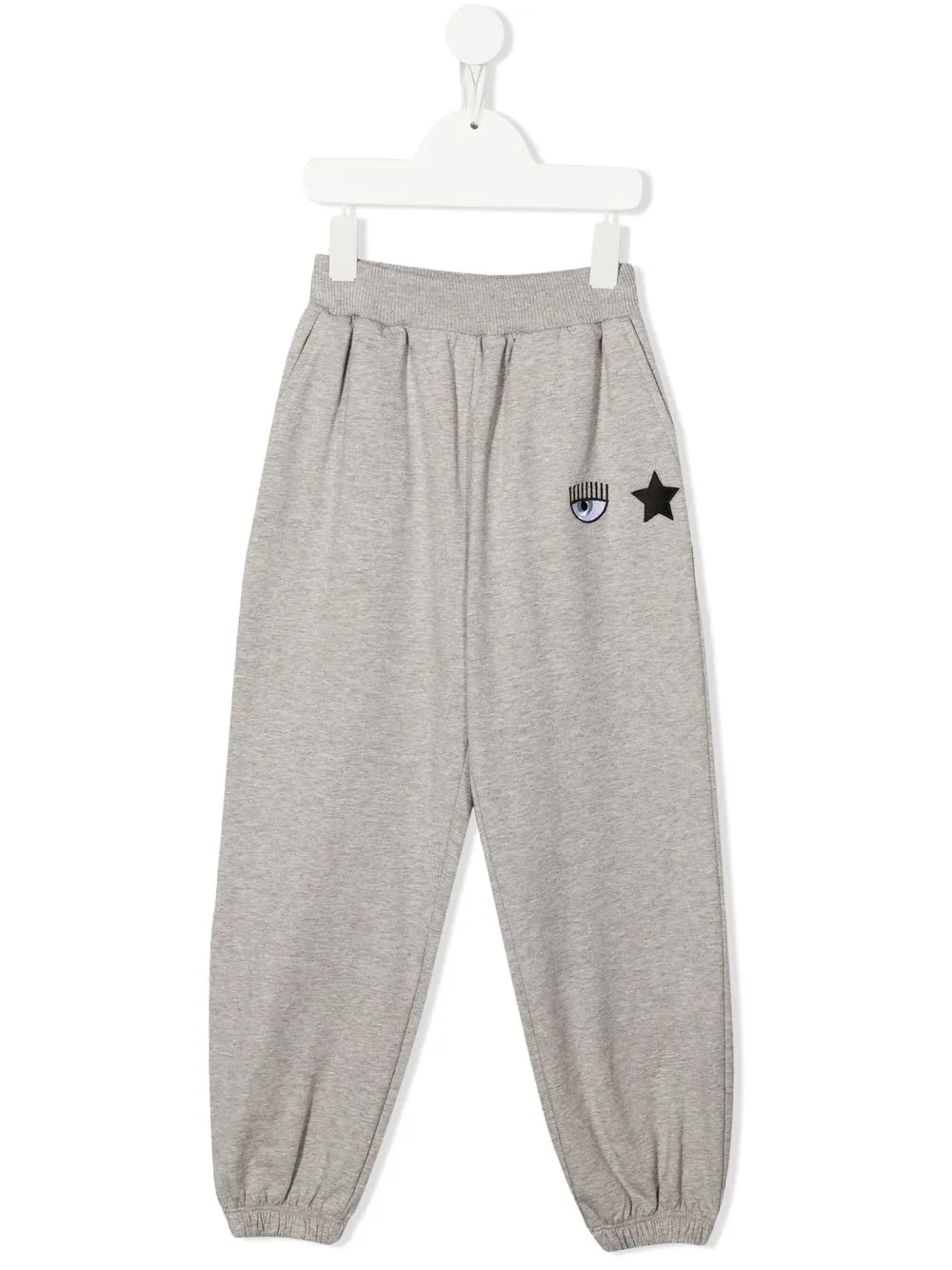 

Chiara Ferragni Kids pantalones ajustados Win bordados - Gris