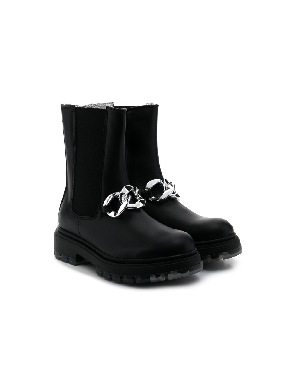 Monnalisa Chunky-chain Detail Boots In Black