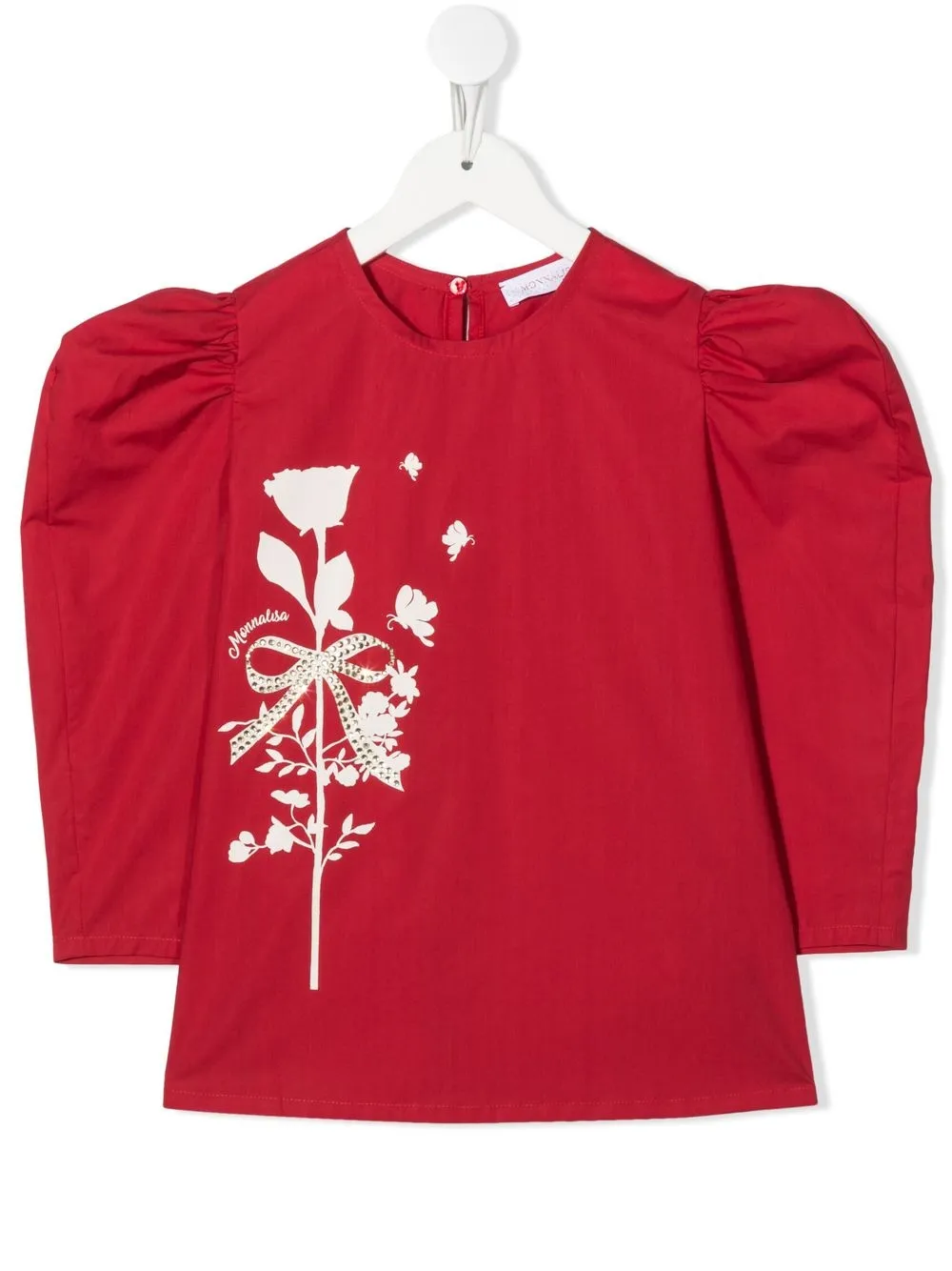 

Monnalisa blusa capitonada con estampado floral - Rojo