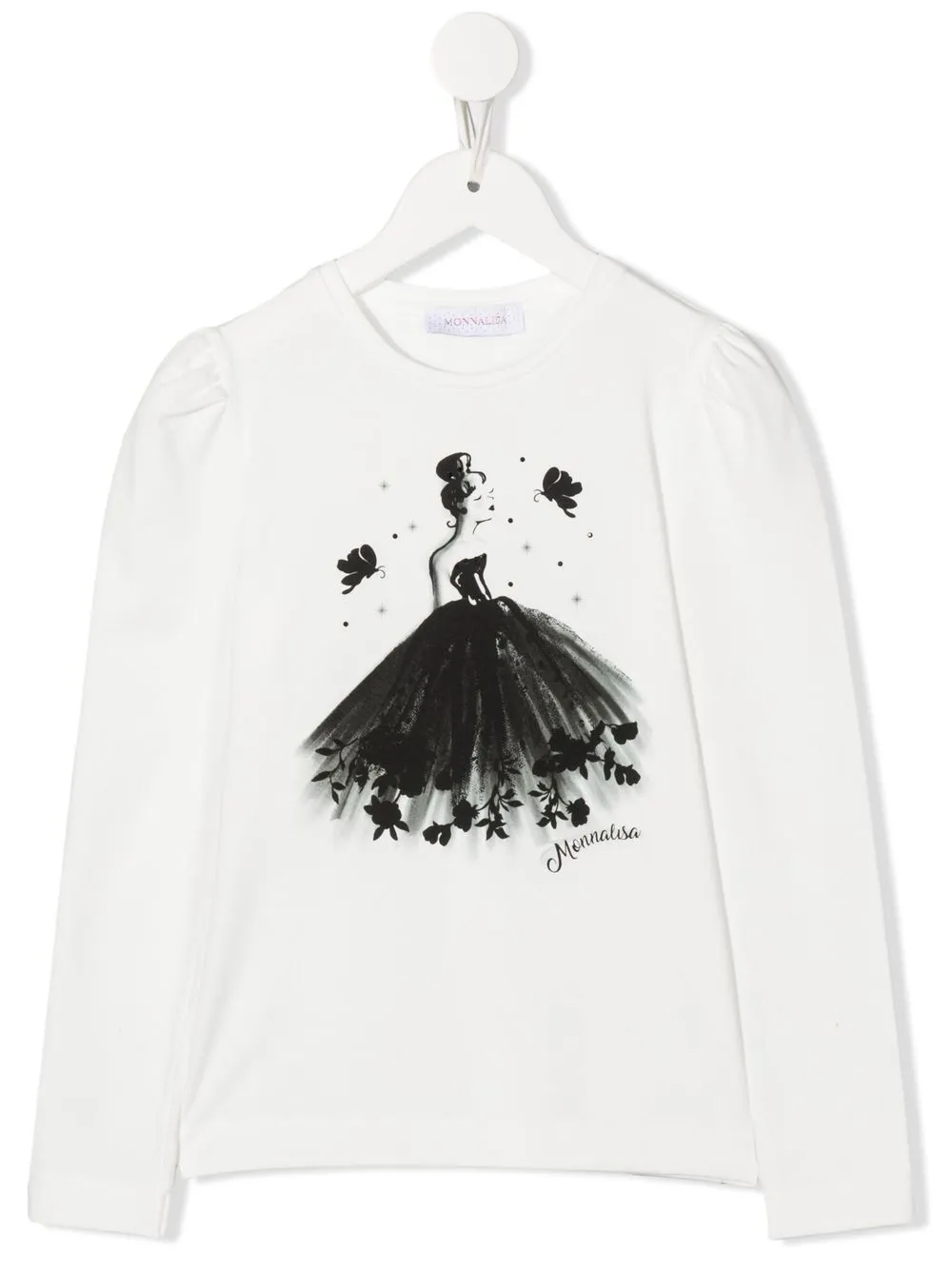 

Monnalisa playera manga larga con estampado gráfico - Blanco