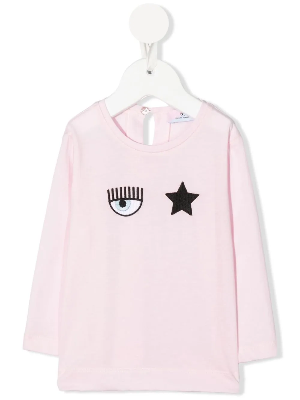 

Chiara Ferragni Kids playera Wink de manga larga - Rosado