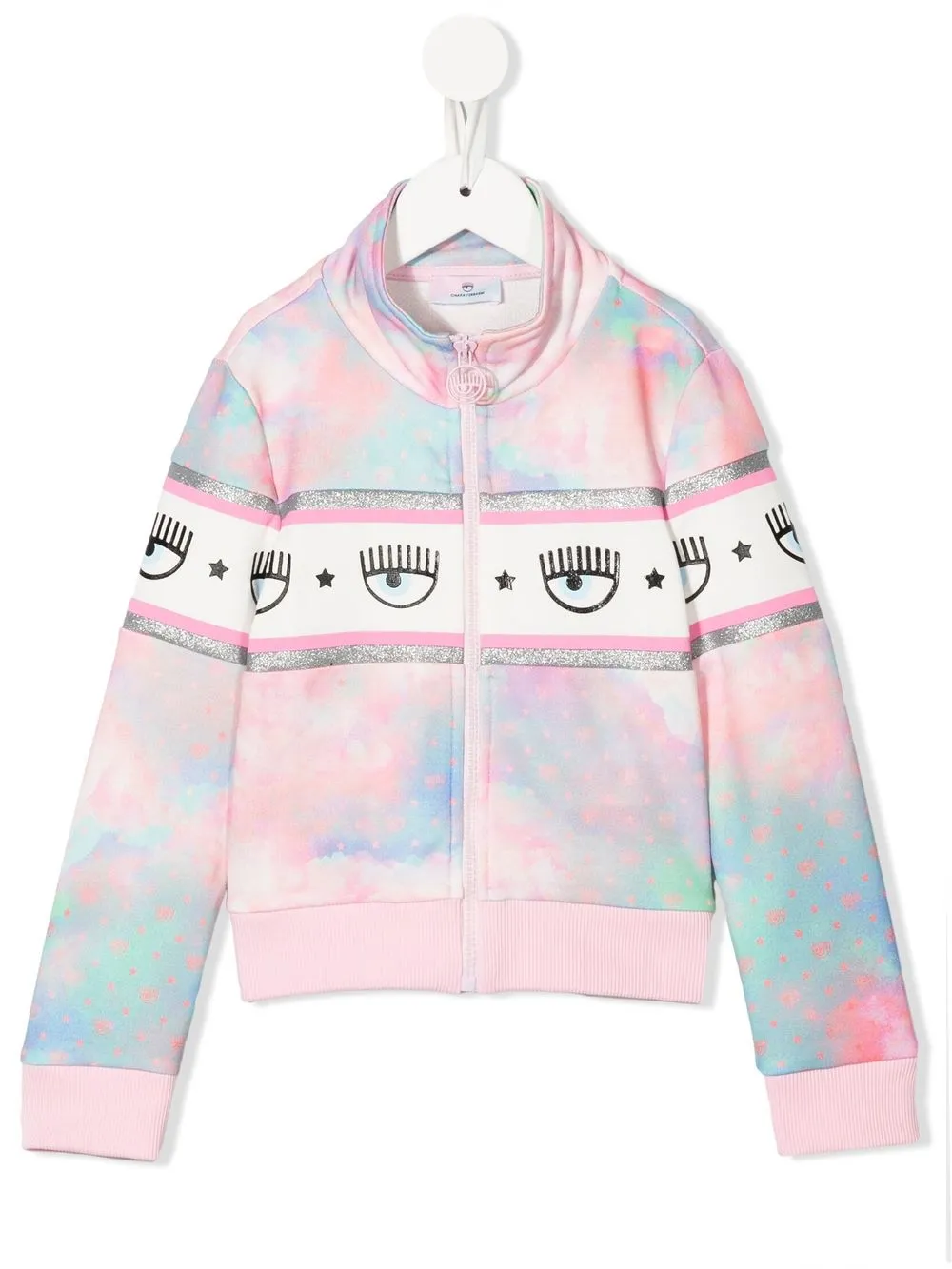 

Chiara Ferragni Kids chamarra con motivo tie-dye y logo - Rosado