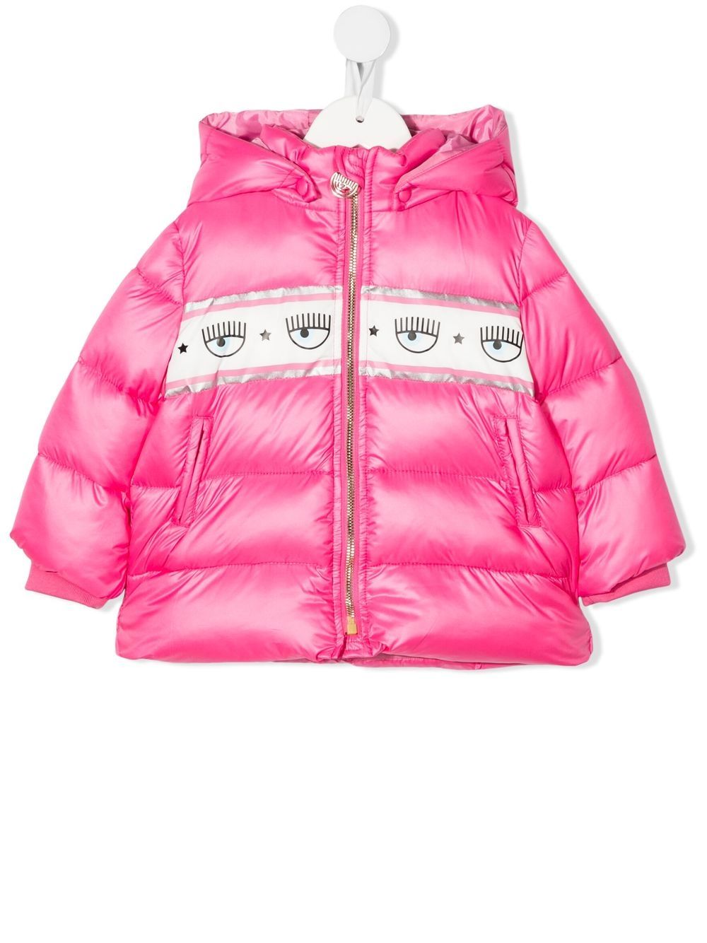 Chiara Ferragni Babies' Logo-trim Padded Coat In Pink