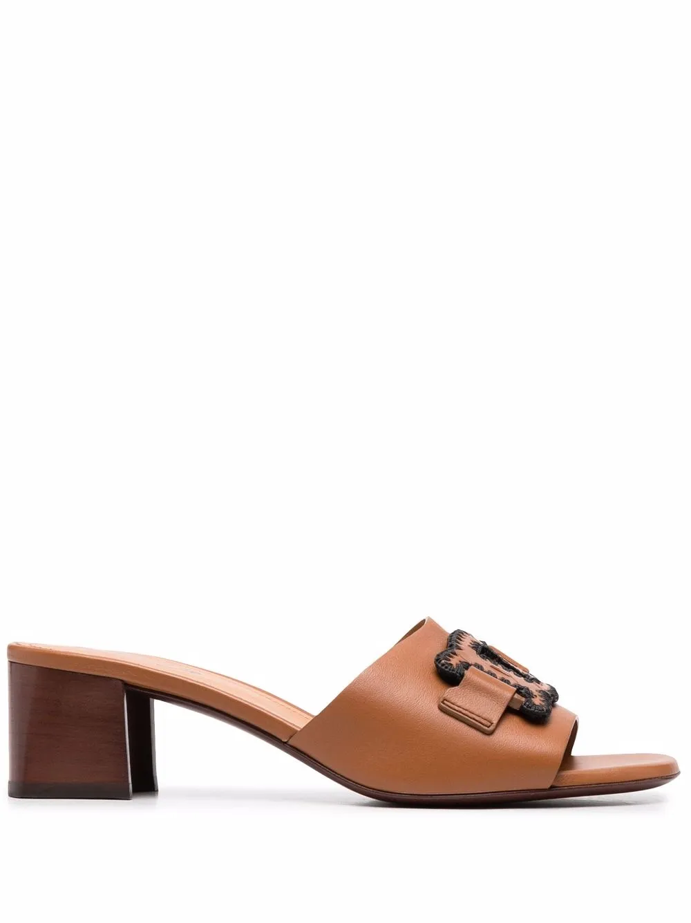 

Tod's mules con aplique de cadena - Marrón