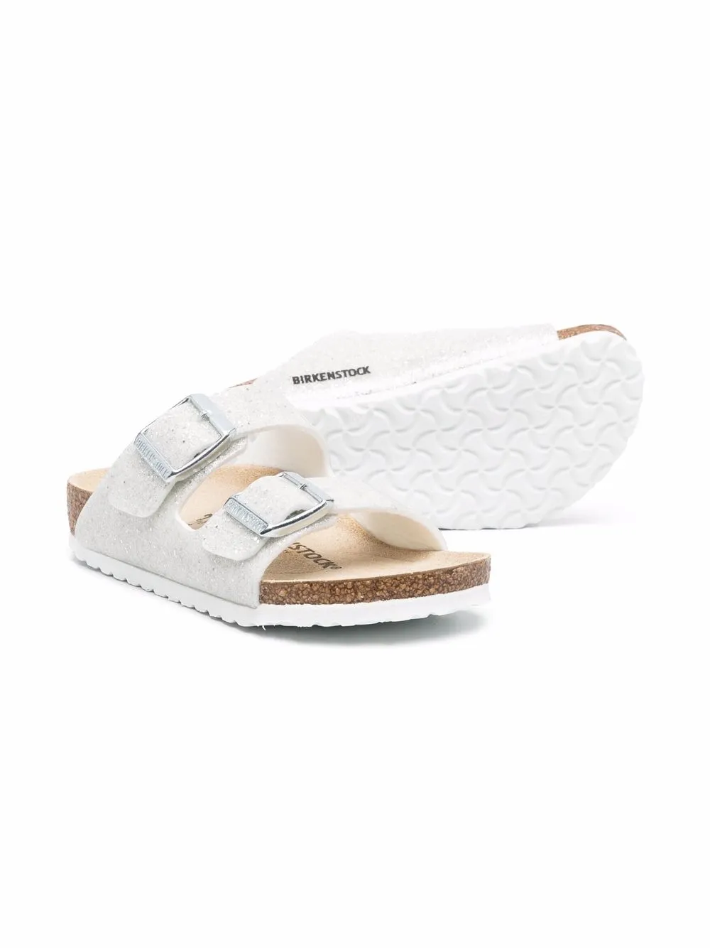 Birkenstock Kids Arizona sandalen met open neus Zilver
