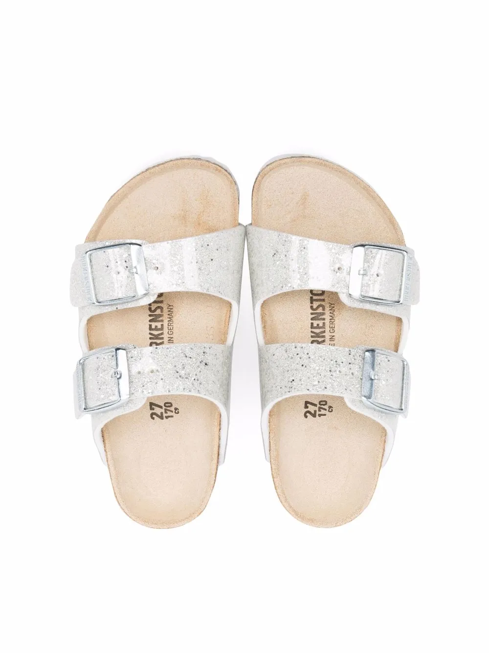 Birkenstock Kids Arizona sandalen met open neus Zilver