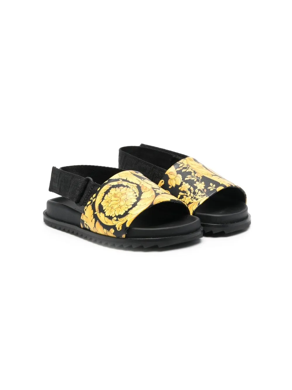 

Versace Kids sandalias con estampado Barocco - Negro