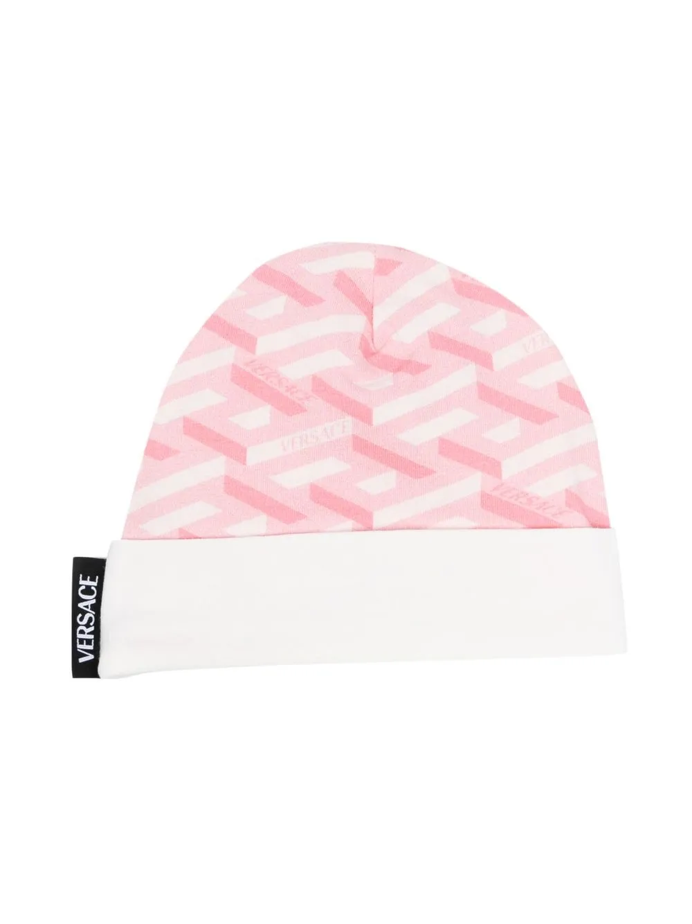 

Versace Kids La Greca print beanie - Pink