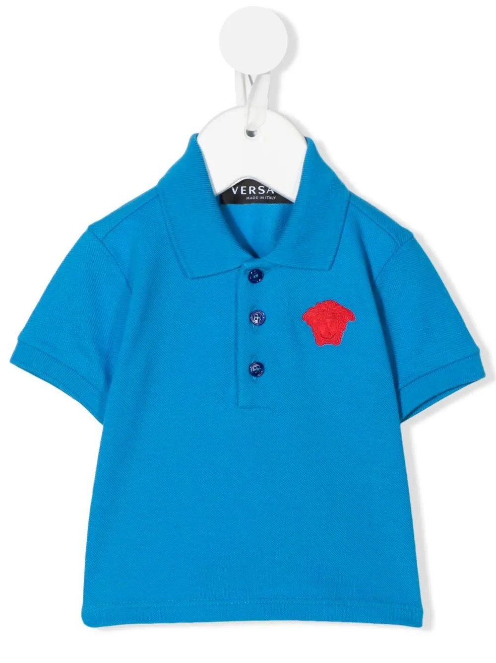 

Versace Kids playera tipo polo con motivo cabeza de Medusa - Azul