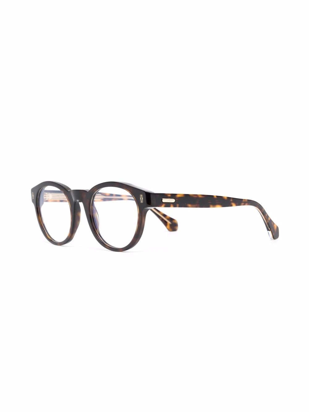 Cartier Eyewear Bril met rond montuur - Bruin