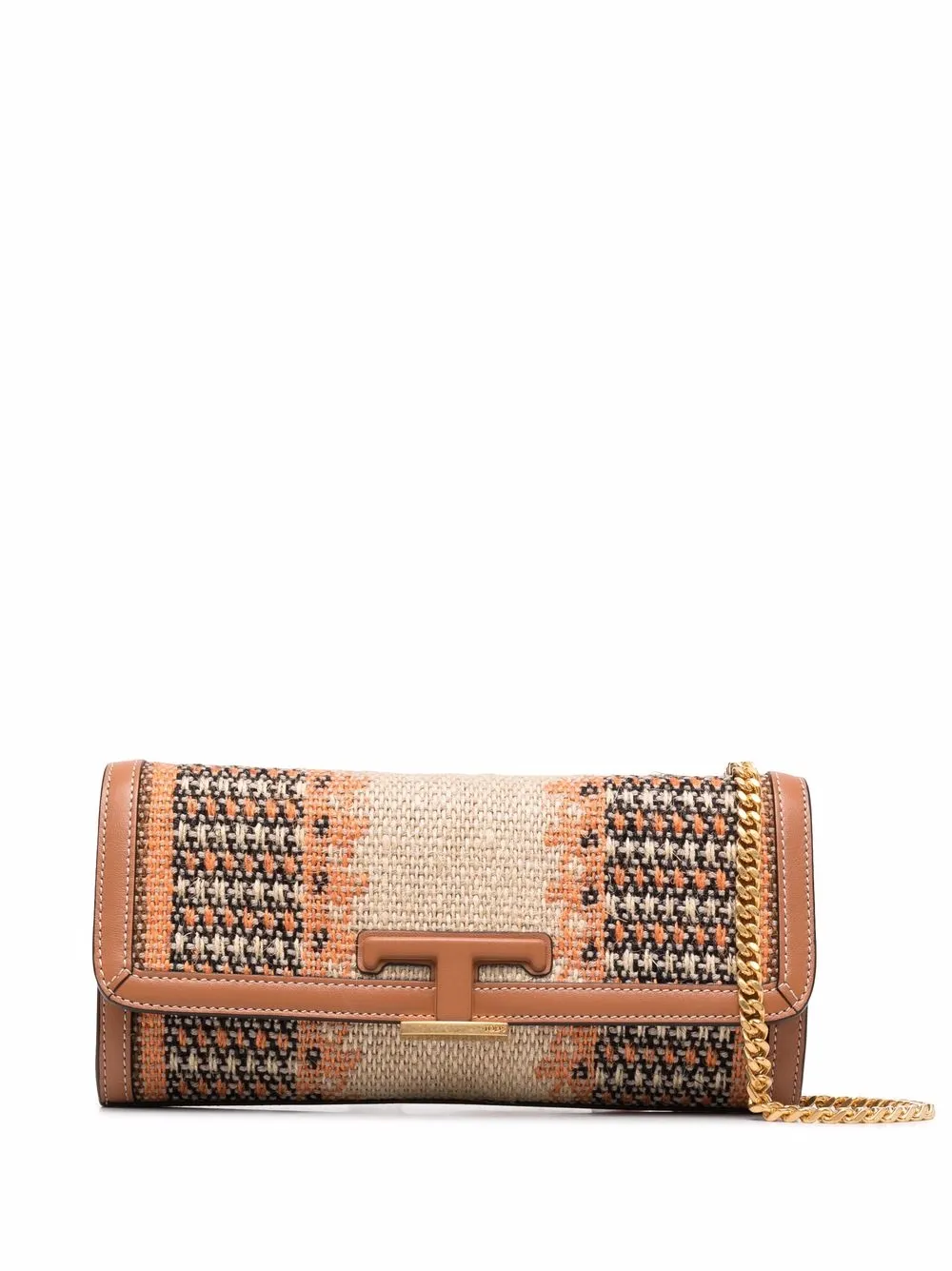 

Tod's bolsa crossbody con motivo en jacquard - Marrón