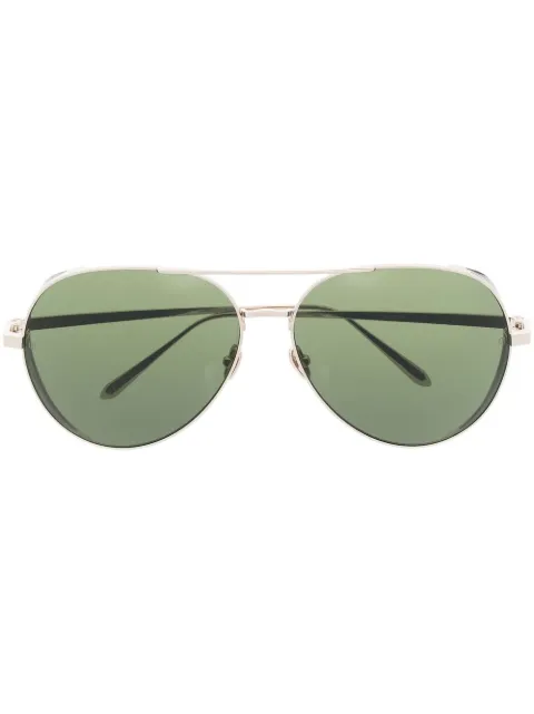 Linda Farrow pilot-frame tinted sunglasses