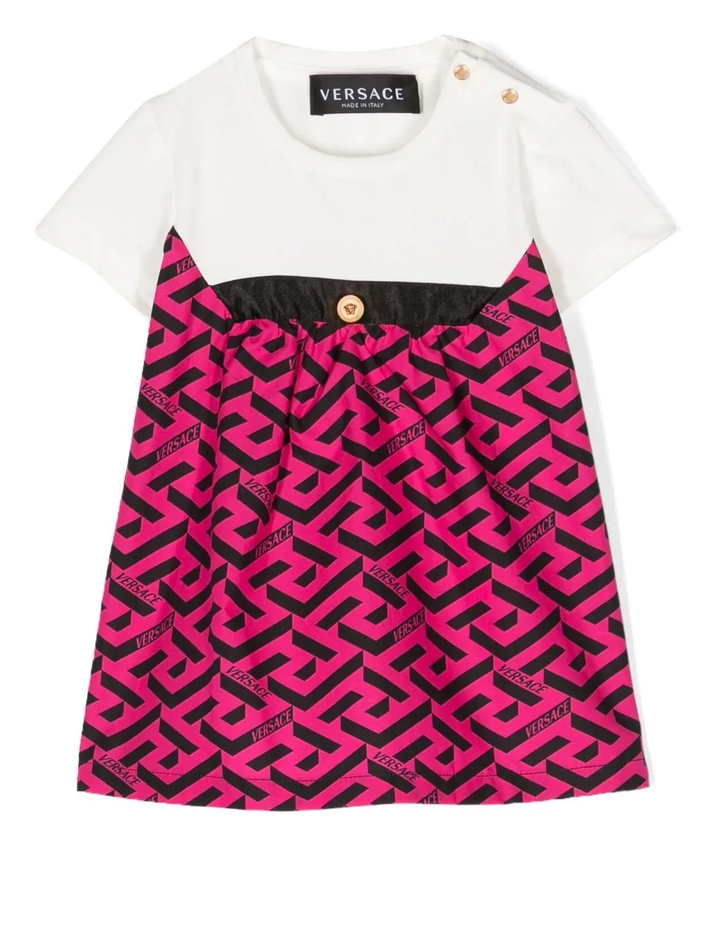 

Versace Kids vestido con logo estampado - Blanco