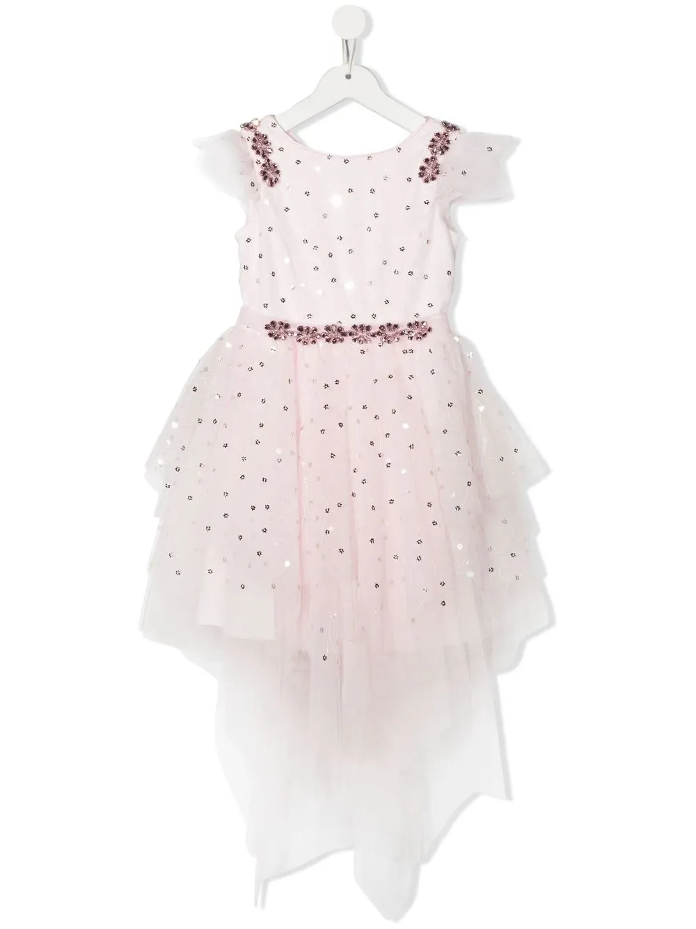 

Monnalisa sequin-embellished tulle dress - Pink