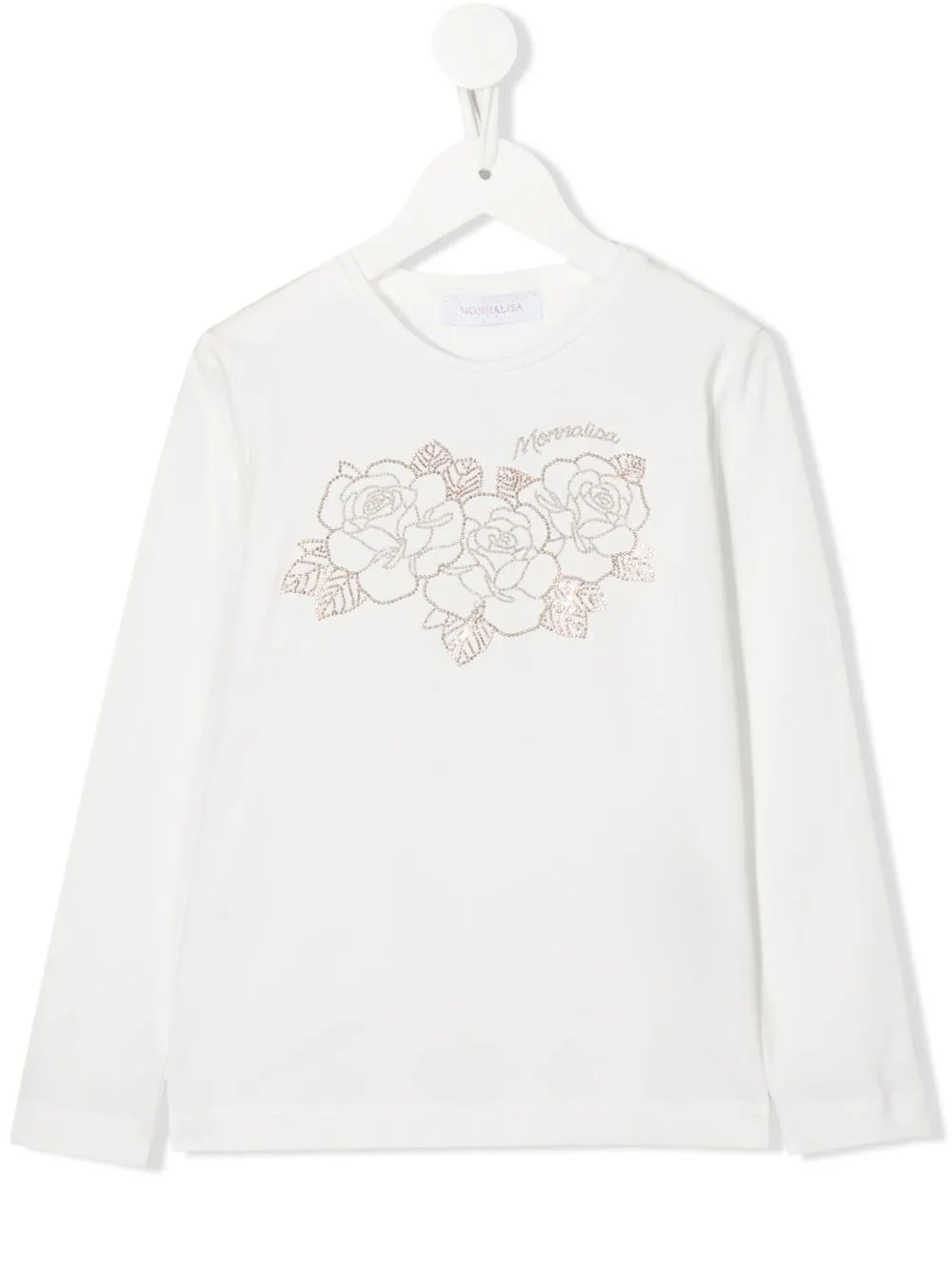 

Monnalisa playera con detalle floral - Blanco