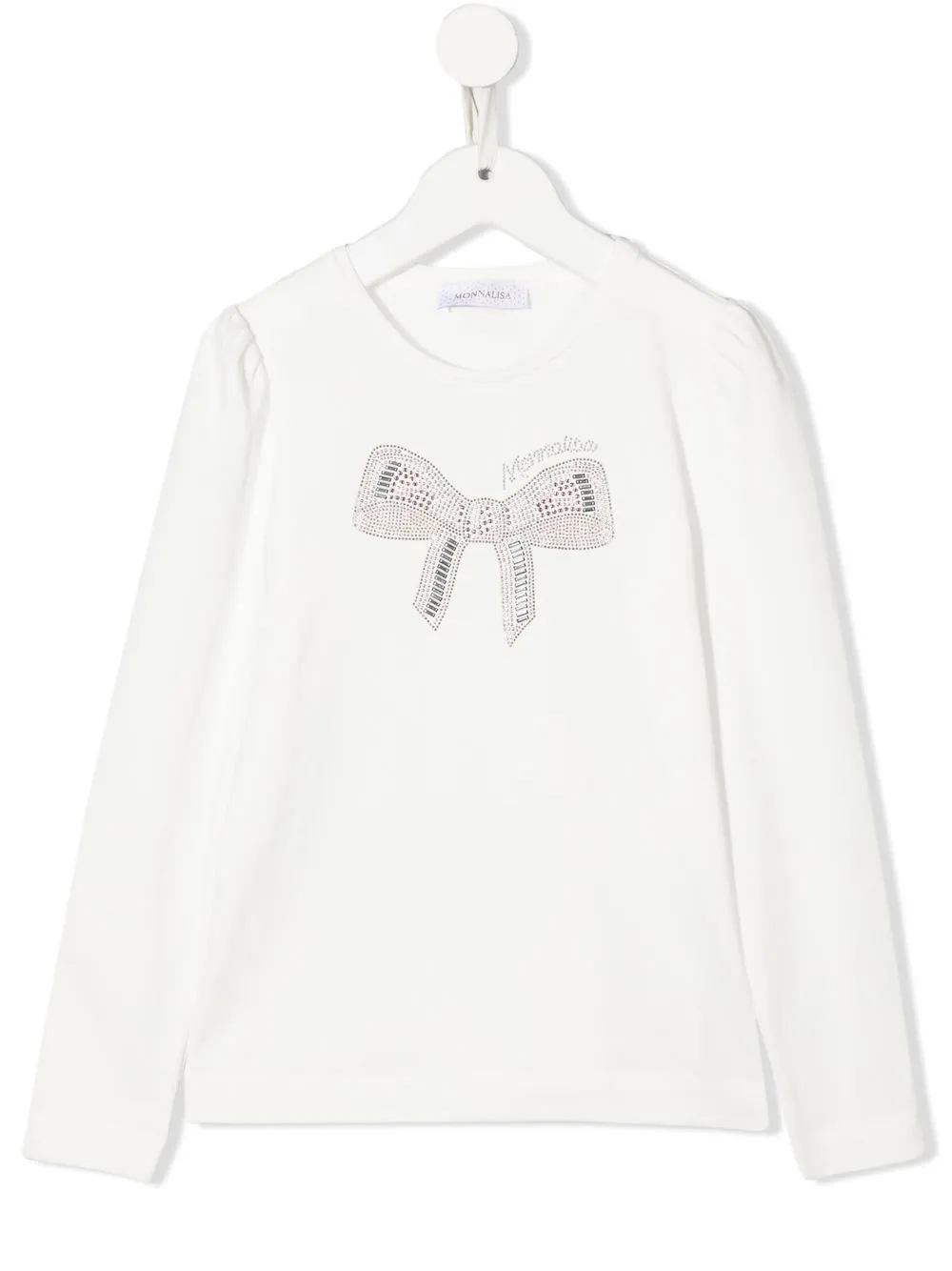 

Monnalisa rhinestone-embellished long-sleeve T-shirt - White