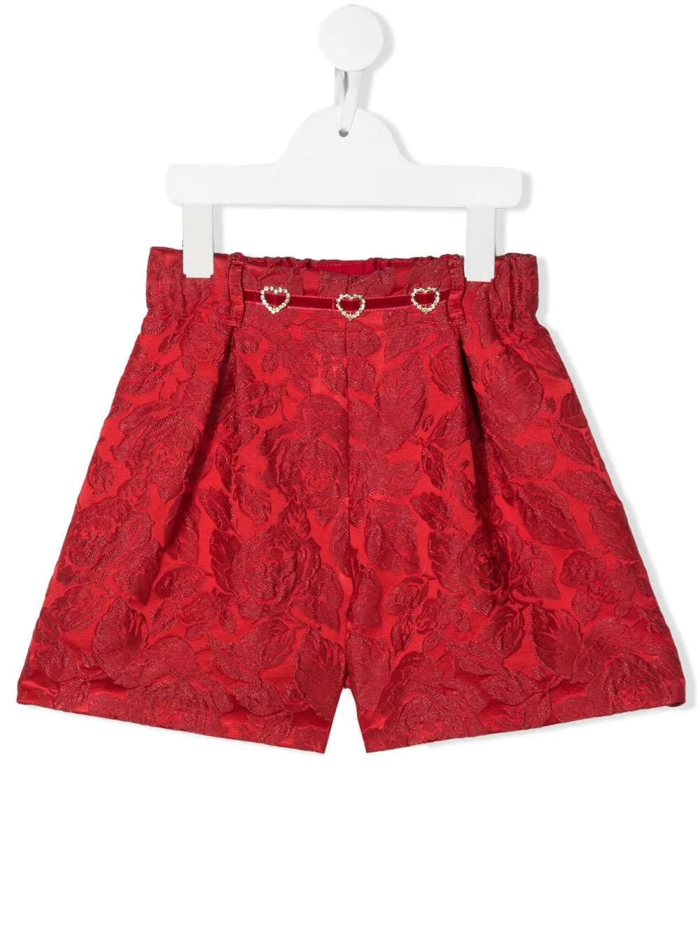 

Monnalisa shorts con motivo floral en jacquard - Rojo