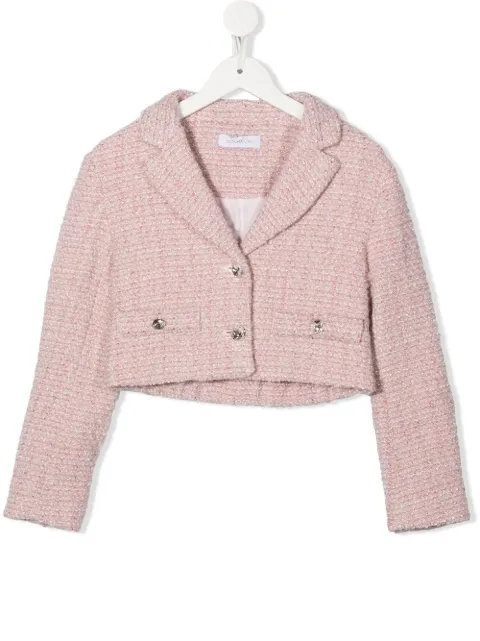 Monnalisa metallic-thread cropped jacket