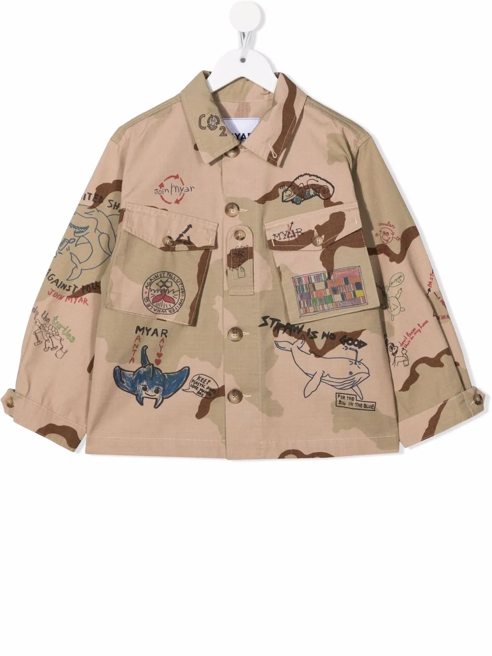 

MYAR KIDS sobrecamisa con estampado militar - Neutro