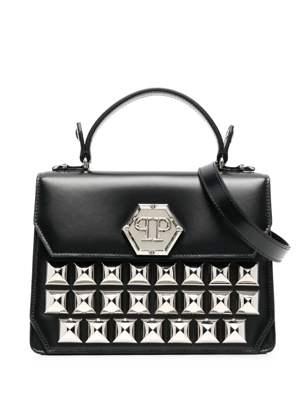 

Philipp Plein tote con aplique del logo - Negro