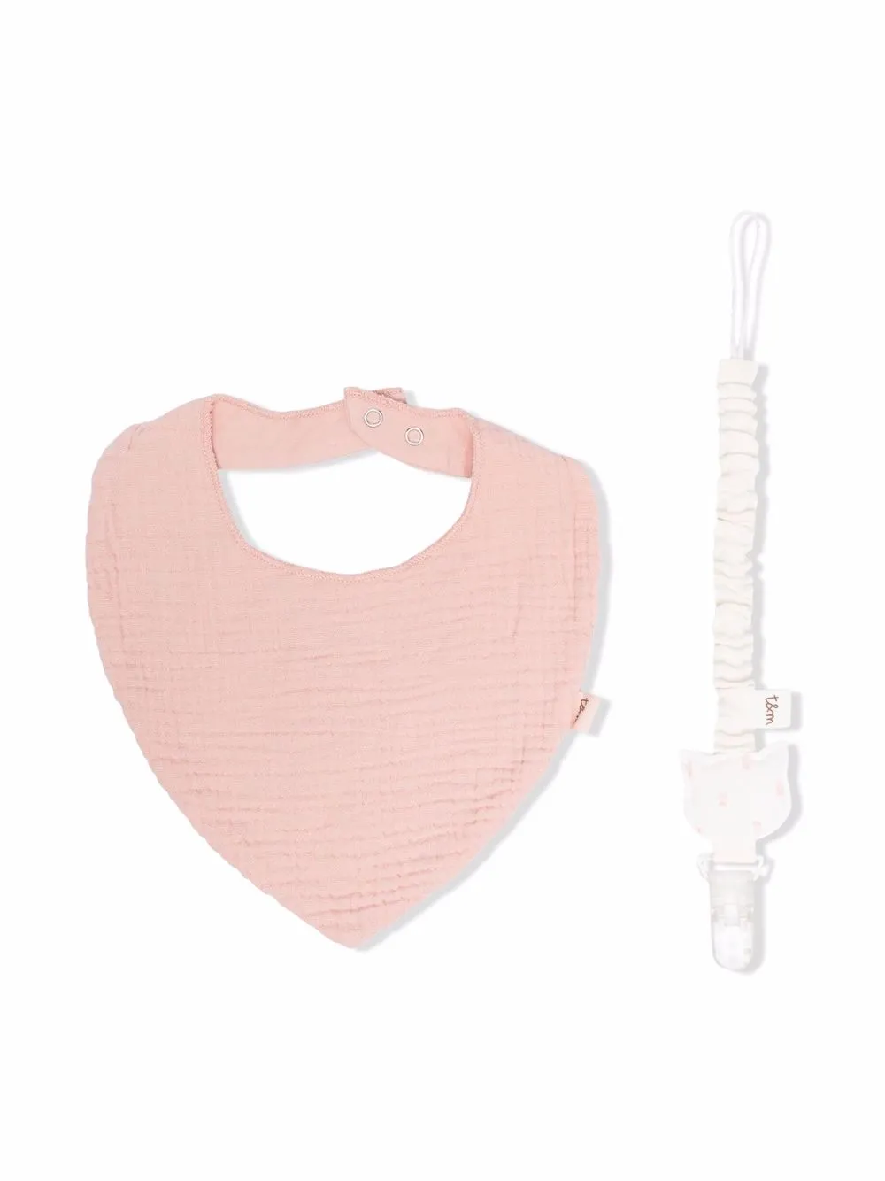 

TEDDY & MINOU embossed-detail cotton bib - Pink