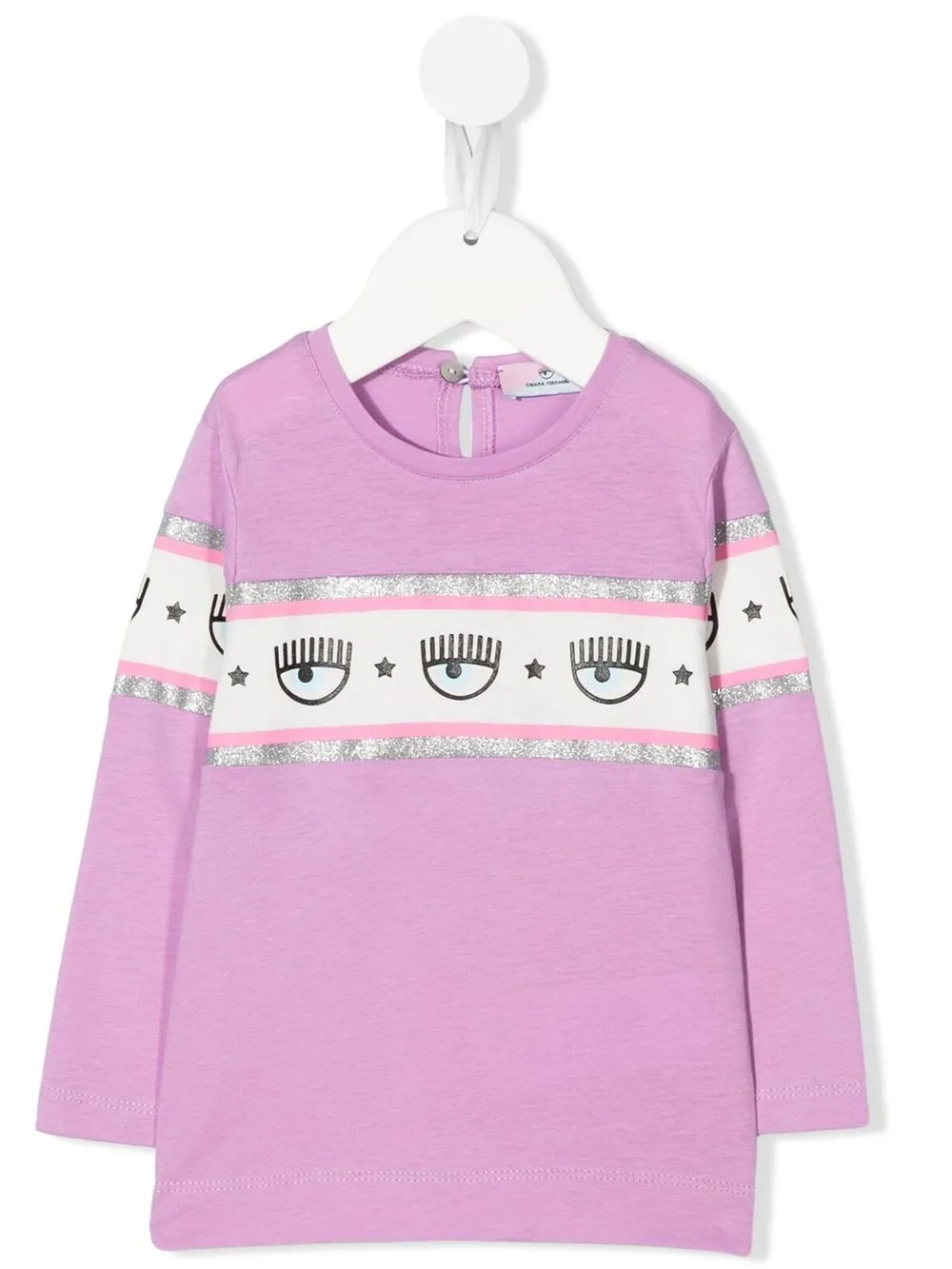 

Chiara Ferragni Kids playera Wink con franja del logo - 0064 PINK