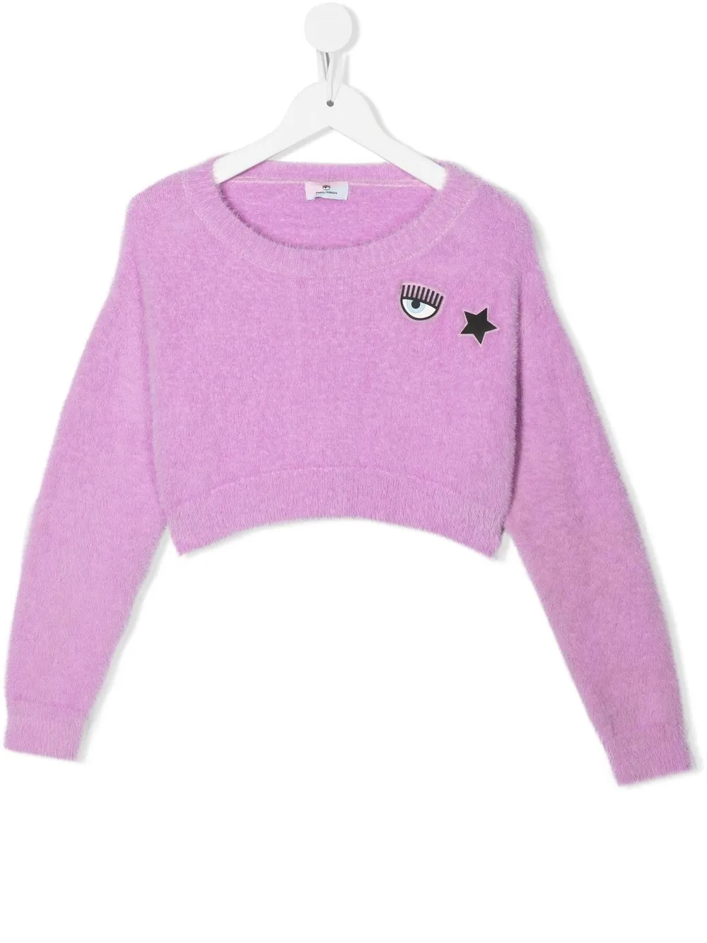 

Chiara Ferragni Kids suéter tejido con parche del logo - Morado