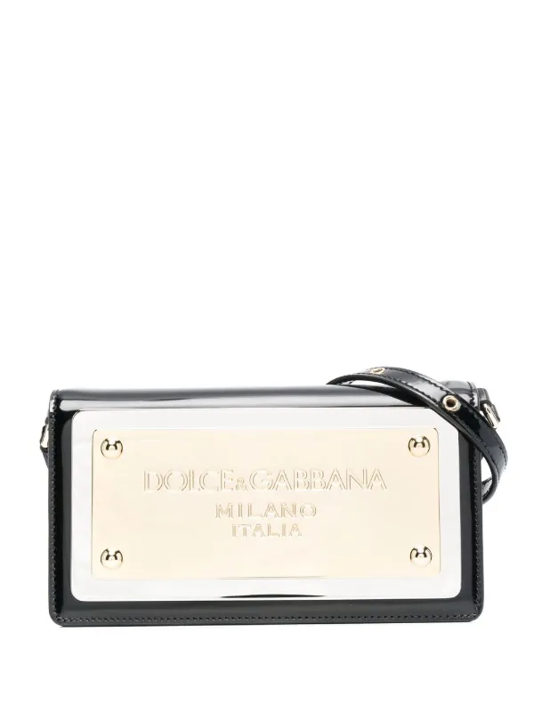 Dolce Gabbana maxi plate Leather Phone Bag Black FARFETCH CA