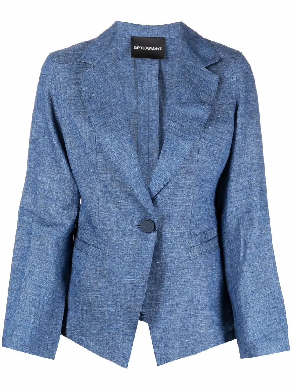 

Emporio Armani blazer con detalle fruncido - Azul