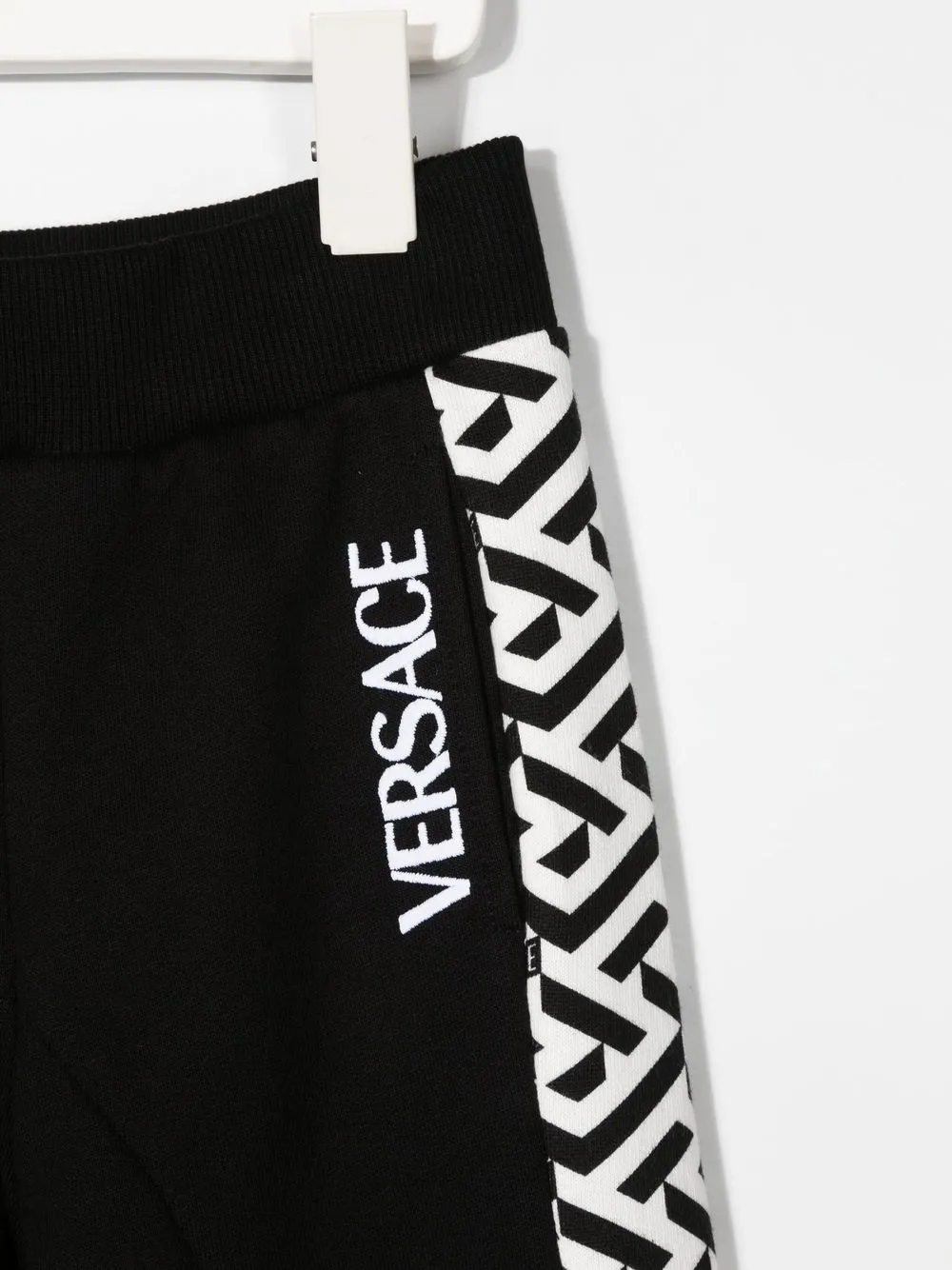  Versace Kids Greca Pattern Cotton Track Pants - Black 