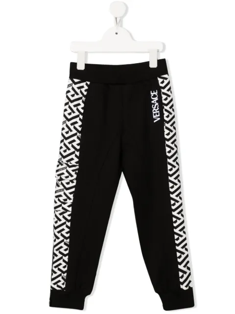 Versace Kids Greca pattern cotton track pants